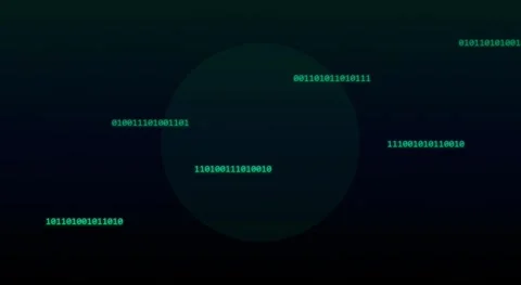 Abstract Sci-Fi Data Stream and Rotating Sphere HUD Animation Background Stock Footage 334615840