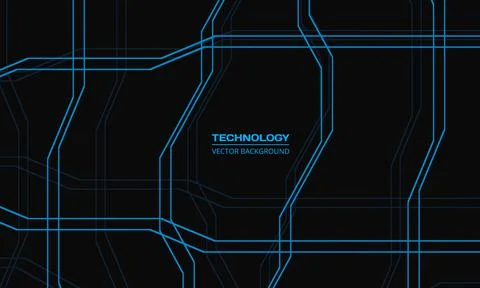 Abstract sci-fi digital technology background concept with blue lines pattern Stock Illustration