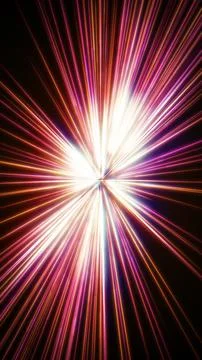 Abstract Sci-Fi Energy Burst. Neon Radial Light Streaks Loop Background Stock Illustration