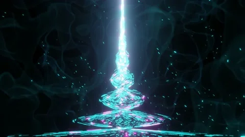 Abstract sci-fi energy particles coming from ground to upward with heavy fog. Stock Footage 156815257