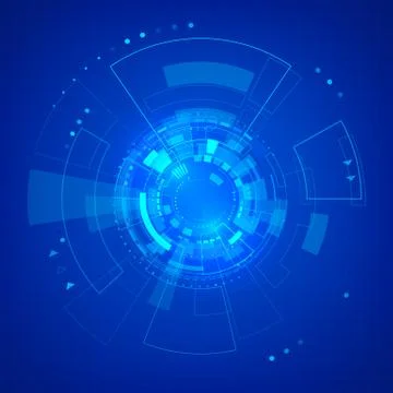 Abstract sci-fi futuristic backdrop.Technology background with HUD elements.  Illustrazione stock