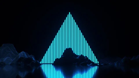 Abstract Sci Fi Glowing Triangle Scene Loop Stock-Footage 291721083