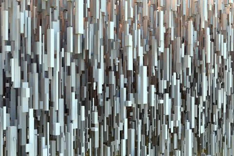Abstract Sci-fi Gray 3d Geometric Background Texture From Levitating High Boxes イラスト素材