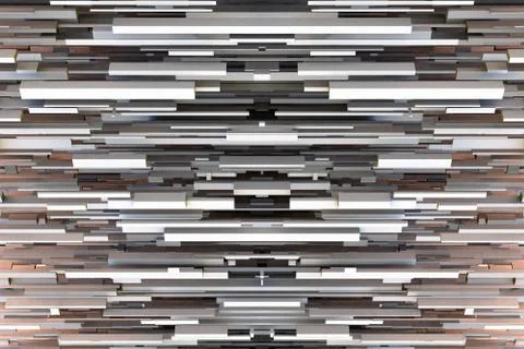 Abstract Sci-fi Gray 3d Geometric Background Texture From Horizontal Boxes イラスト素材