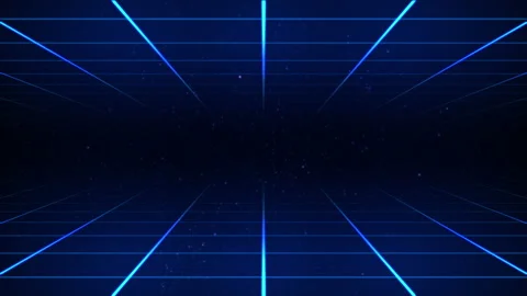 Abstract sci-fi grid or wireframe net footage. Dynamic blinking and moving stars Видео 142315235