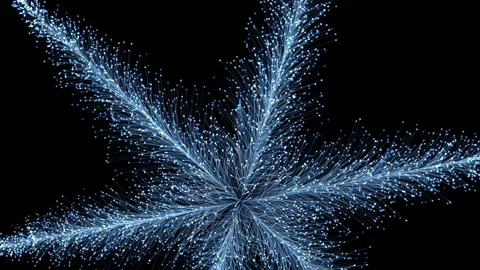 Abstract sci-fi grid or wireframe net footage. Dynamic blinking and moving stars Stock Footage 293907759