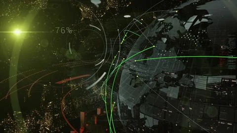 Abstract Sci Fi HUD .5G towers connections.Globe Earth.World.Global connection 스톡 일러스트