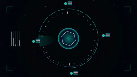 Abstract sci-fi HUD data visualization screen background loop for technology Stock Footage 346004086