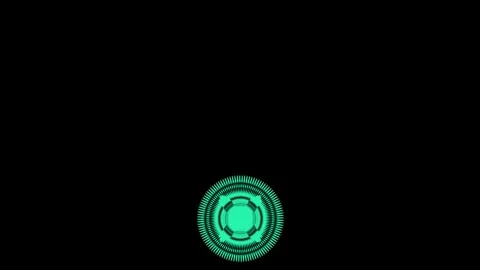 Abstract sci-fi HUD radar circle element glowing on black background 库存影片 321549896