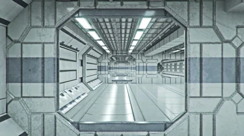 Abstract sci-fi interior scene (LOOP) 스톡 동영상 35254029