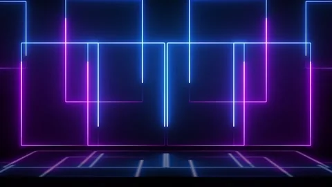 Abstract Sci-Fi Light Beams and Digital Glow Streaks | Cyber Motion Loop 4K Stock Footage 304949251