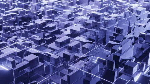 Abstract sci-fi loop animation. Waves cu... | Stock Video | Pond5