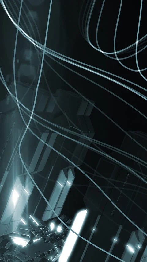 Abstract sci-fi machine with glowing cables Stock Footage 342250057