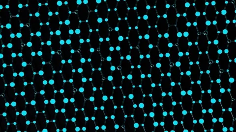 Abstract Sci-Fi Network of Blue Nodes Zooming Out on a Black Background Stock Footage 316180515