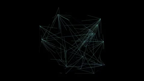 An abstract sci fi node network motion graphic design element. Video stock 297787978
