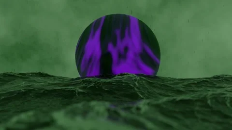 Abstract sci-fi object over ocean seamless loop. Stock Footage 264942507