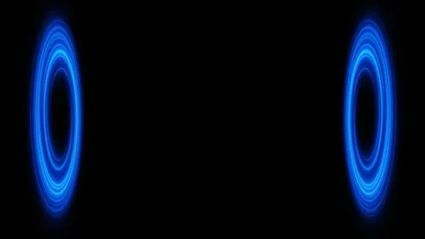 Abstract Sci-Fi Portal Rataion Ring Circular Light Loop Animation Video stock 327629609