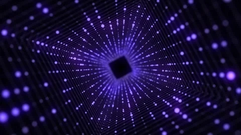 Abstract sci-fi purple tunnel. Wormhole absorbs cyberspace. 3D portal. Stock-Footage 314111645