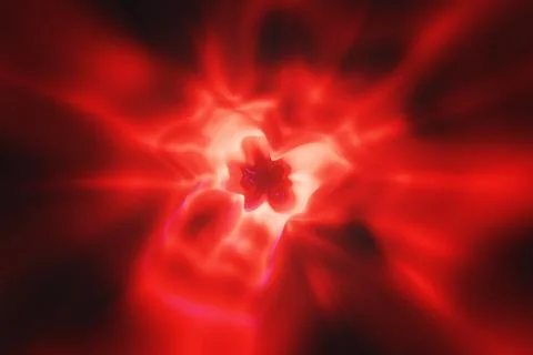 Abstract sci-fi red tunnel background. 3d rendering Stock Illustration