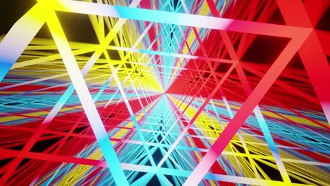 Abstract Sci-Fi Rotating Triangle Tunnel VJ Loop Stock Footage 348203745