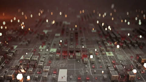 Abstract sci-fi structure seamless loop 3D render animation Stock Footage 127372151