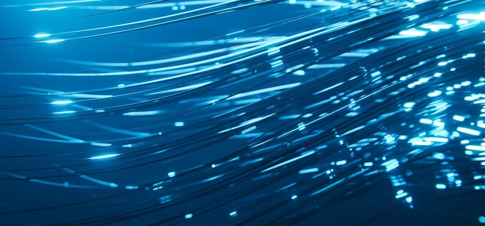 Abstract sci-fi technology background with neon bokeh lights. Stock Illustration