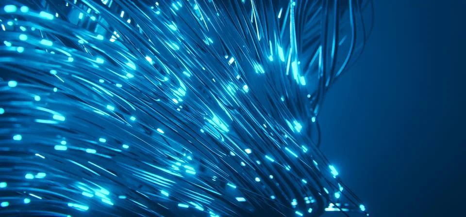 Abstract sci-fi technology background with neon bokeh lights. Stock Illustration