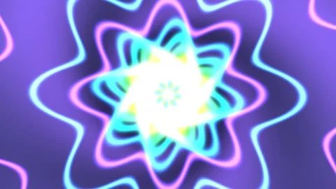 Abstract sci fi tunnel background with glowing shapes and Stock Footage 342372294
