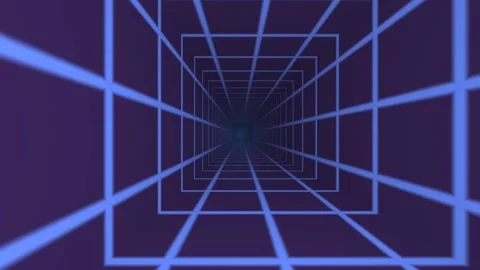 Abstract sci fi tunnel background shows a deep perspective Stock Footage 342407847