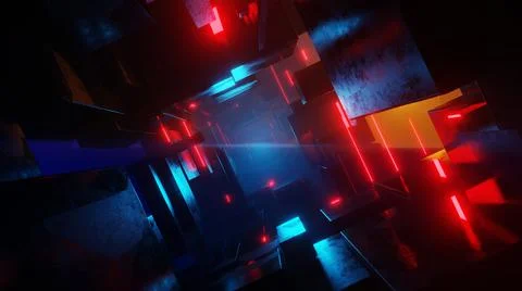 Abstract sci-fi tunnel. EDM club concert, high tech background. Time warp por 스톡 일러스트