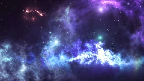 Abstract sci-fi video with space, galaxies, nebulae, stars. Stock Footage 71306538