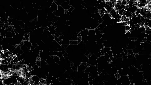 Abstract sci-fi virtual space. Block chain and computer connection. Neural Stock Footage 114687906