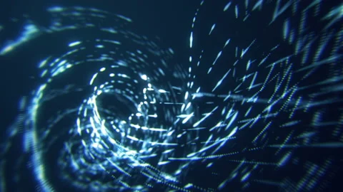 Abstract sci fi vortex. Blue bokeh lights Stock Footage 112253995