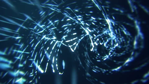 Abstract sci fi vortex. Blue bokeh lights Stock Footage 112254859