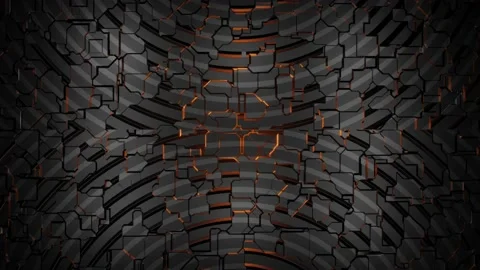 Abstract sci-fi wall having beautiful cracks with neon circular pattern. Stock Footage 146177722