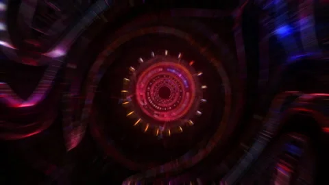 Abstract Sci fired light rotating HUD elements with motion blur. Stock Footage 159798177