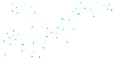 Abstract science and technology background with blue connecting dots and lines Stock Illustration