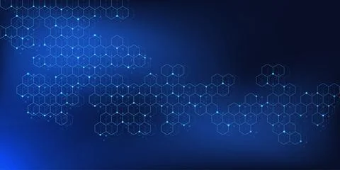 Abstract science and technology background with hexagons pattern Stock Illustration