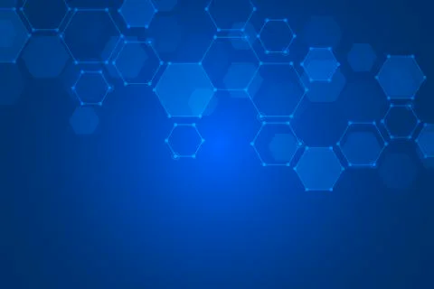 Abstract science and technology concept from hexagonal elements. Polygonal ge Stock Illustration