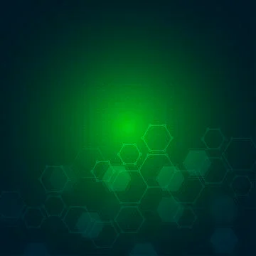 Abstract science and technology concept from hexagonal elements. Polygonal ge Illustrazione stock