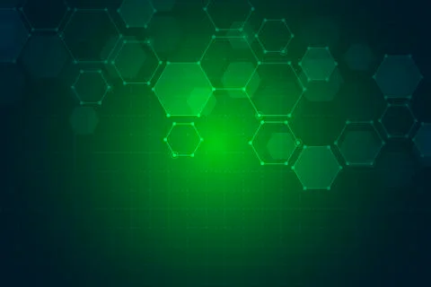 Abstract science and technology concept from hexagonal elements. Polygonal ge Stock Illustration