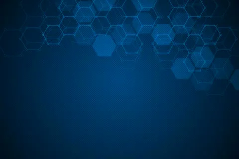Abstract science and technology concept from hexagonal elements. Polygonal ge 库存插图