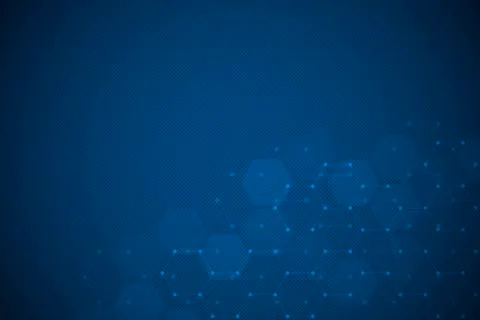Abstract science and technology concept from hexagonal elements. Polygonal ge 库存插图
