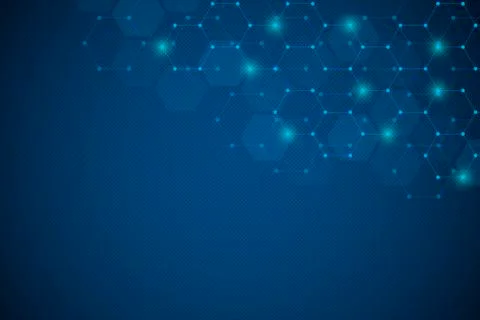 Abstract science and technology concept from hexagonal elements. Polygonal ge Stock Illustration