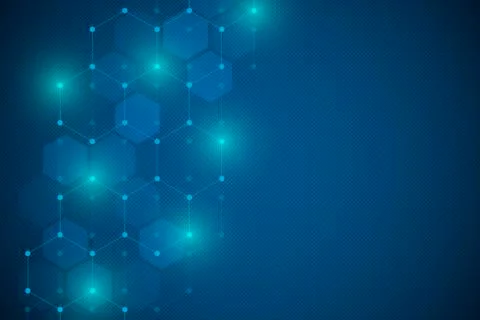 Abstract science and technology concept from hexagonal elements. Polygonal ge Stock Illustration