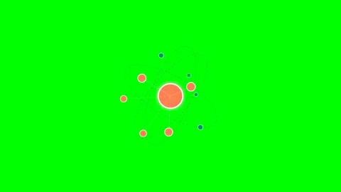 Abstract science animation featuring an orbiting atom on green screen backg.. Stock Footage 340267718