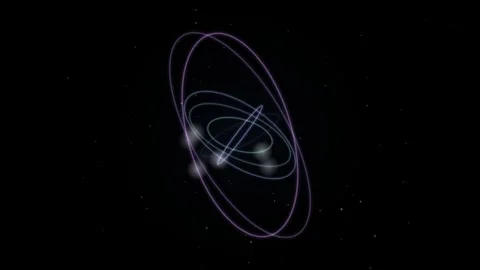 Abstract science animation representing atomic structure orbiting electrons.. Stock Footage 345731408