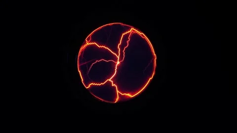 Abstract science background and object, electric lighting. Red lightning bolts Stock Footage 154394435