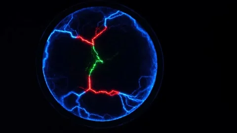 Abstract science background and object, electric lighting. Red, green and blue Stock Footage 155291838