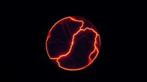 Abstract science background and object, electric lighting. Red lightning bolts Stock Footage 157615335